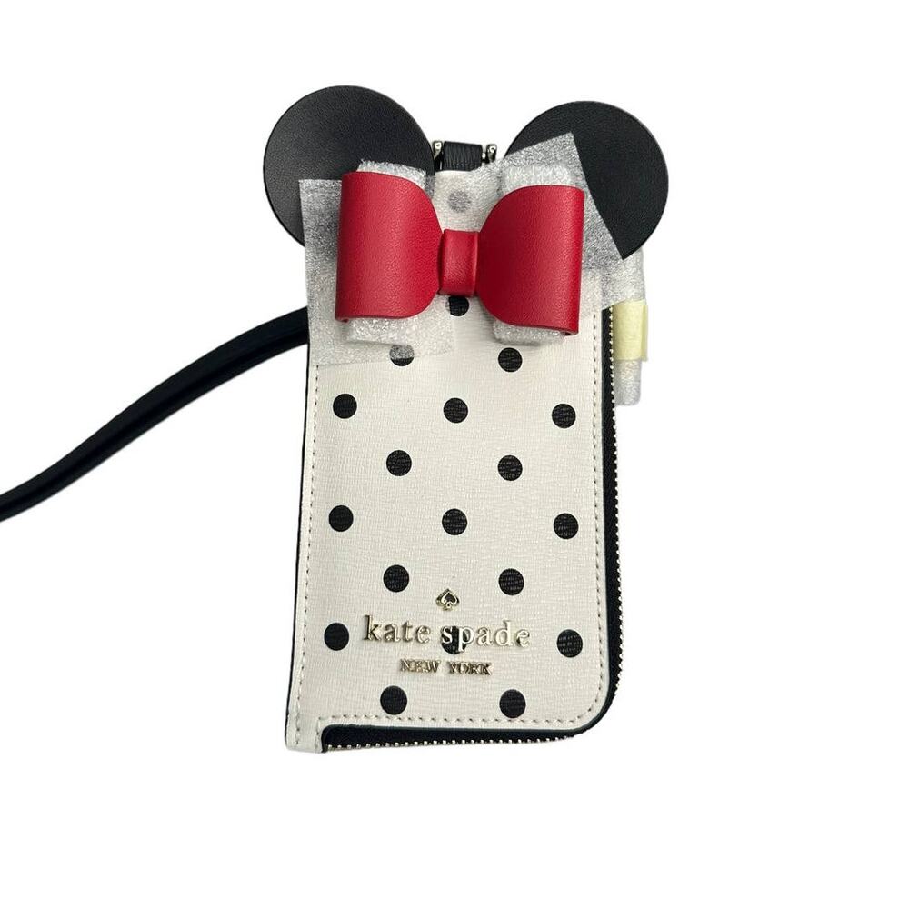 Kate Spade New York Minnie Mouse ID Lanyard Wallet Polka Dot